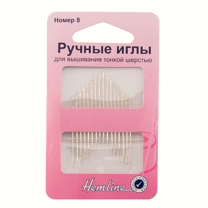 200.8 Иглы ручные для вышивания тонкой шерстью №8