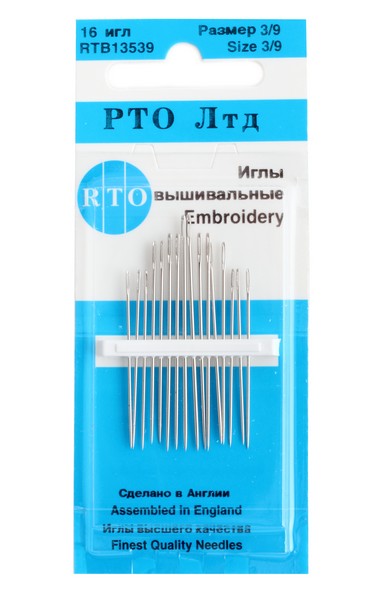 RTB13539 Иглы вышивальные размер 3/9 16игл