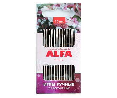 AF-212G Иглы ручные универсальные с золотым ушком 12шт
