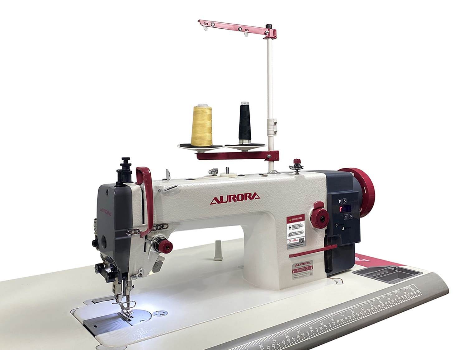Промышленная прямострочная швейная машина с шагающей лапкой Aurora A-0302D-CX + стол