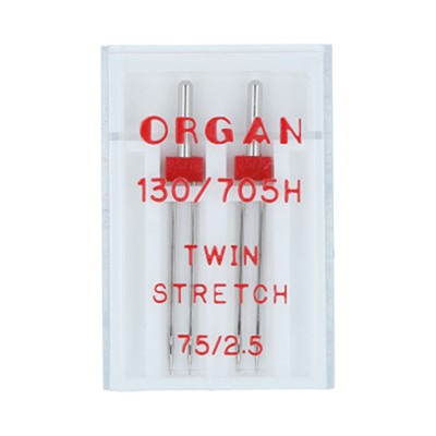 Иглы Organ Twin Stretch №75/2,5(2шт)