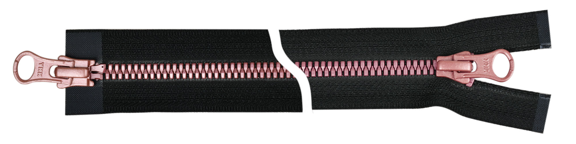 Молния трактор Metalux, разъем, двухзамк, Тип5, 60см, цв. Pink 580