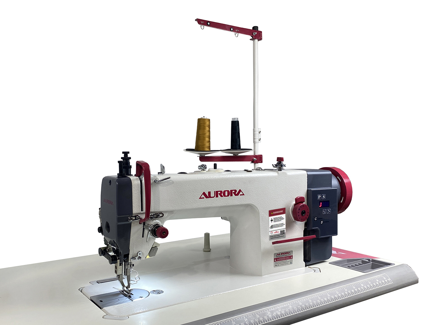 Промышленная прямострочная швейная машина с шагающей лапкой Aurora A-0302D-CX-L + стол