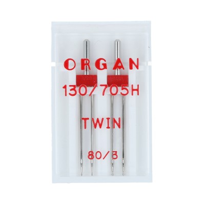 Иглы Organ Twin унив. №80/3,0(2шт)